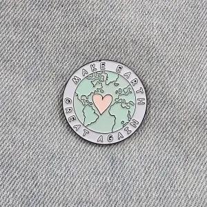CQZ158 MEGA 지구 환경 보호 뱃지 하트 선물 배지