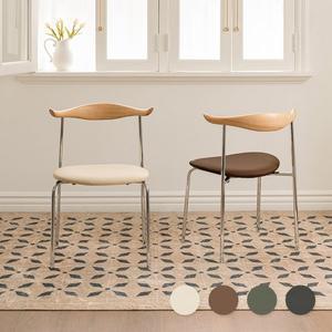 [아이엔지홈]카엘 의자 원목 패브릭 카페 스틸 인테리어 체어 4color