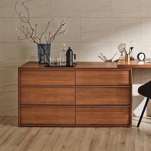 한샘 호텔침대 유로 503 아트월 월넛 3단 와이드서랍장 1400  [매장가구]