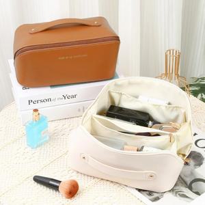 휴대가 편하고 튼튼한 여행용 화장품 파우치 PU가죽 메이크업 가방