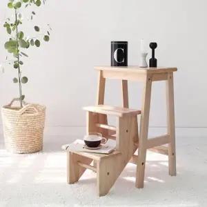 벤트리 접이식 원목 3단 스텝스툴