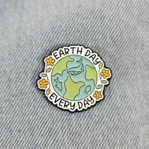 CQZ155 매일 지구의 날 고급형 플라워 지구 뱃지 환경 브로치