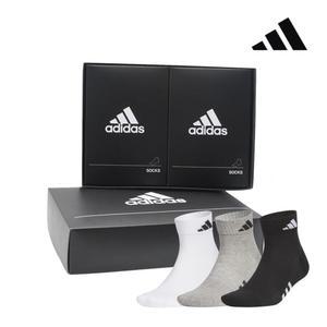 아디다스 남녀 스포츠 발목 양말 여성 남성 이중 바닥 2족 3족 선물 박스 포장