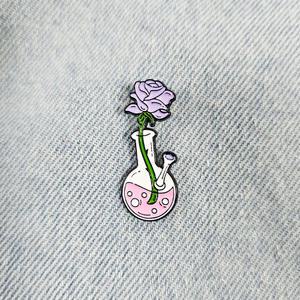 BC800 플라스크 라벤더 플라워 화학 과학 뱃지 배지