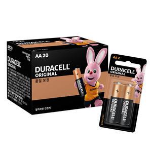 듀라셀 알카라인 AA 건전지 1.5V 2알1카드 (총40알)