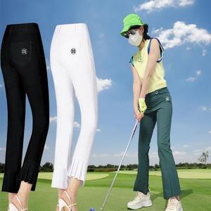 [원온골프] 여름 골프 플리츠 긴바지 부츠컷