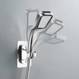 색상실버 45도 각도조절 위즈템 샤워거치대 욕실 접착식 기걸이