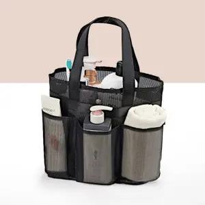 실내 수영장 물빠짐 목욕 가방 망사 포켓 토트백 스윔 백 샤워 메쉬 수영 가방 블랙