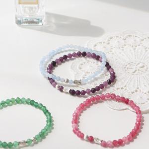 행운 물고기 팔찌 천연석 원석 염주 925 실버 염주 우정 커플 시험합격 성공운