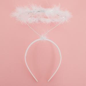 원형 천사머리띠 화이트