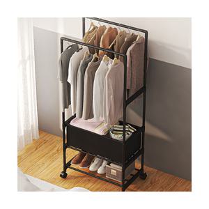 바퀴형 이동식 더블 행거 옷걸이 조립식 스탠드 수납장 드레스룸 옷장 선반 수납행거