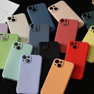 아이폰16 프로 맥스 플러스 5 14 13미니 8 7 SE3 심플파스텔 렌즈가드 실리콘젤리 휴대폰 케이스