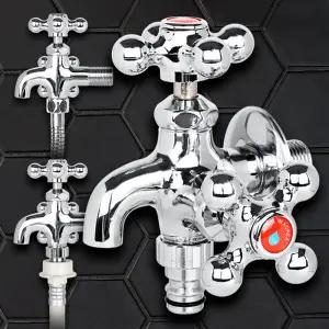 십자두갈래 베란다수도꼭지 양갈래2구 세탁기수도연결/꼭지/양갈래/두갈래/밸브/수전/가정용/두갈레