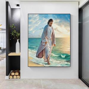 캔버스판넬액자 보석십자수 40cmx50cm - 바닷가를 걷는 예수님