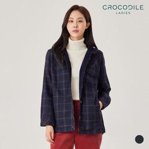 [크로커다일]후드넥체크블라우스_CLBWBL202