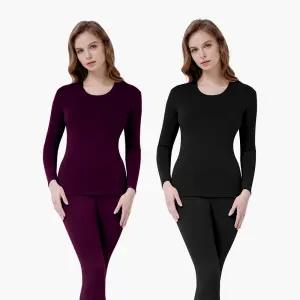 JHWIZP62 제임스딘 극세사 융 기모 여성 보온 내의 내복 세트