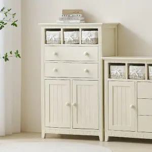 [밀키웨이] 아쿠아 원목도장 라탄 하이 수납장