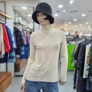 베네통/애플아울렛/소매 자수 디아 골지 슬림 폴라 티셔츠/BATSA7461