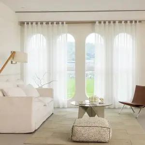 커튼콜 쉬폰커튼 2장구성/아일렛형 핀형 차르르 거실 속커튼