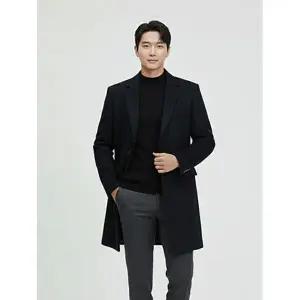 [파크랜드]다크 네이비 캐시미어 혼방 2버튼 체스터 코트 AA2OH405S_P376036096