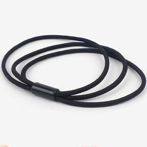 3중머리끈 포니테일 깔끔한 블랙 헤어 고무줄