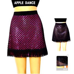 국산 반짝 이중 댄스스커트 댄스치마 댄스복 에어로빅복라인 밸리 스포츠 댄스복 행사복 공연복 단체복