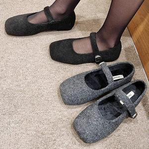 [더힐]슈즈 메리제인 모직 겨울 털안감 여성여자 구두 로퍼 단화 플랫슈즈 1cm sjcc-981