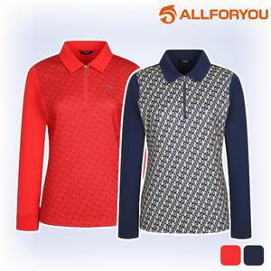 올포유 티셔츠 카라티 긴팔 반집업 기능성 겨울 여성