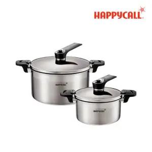 해피콜 진공UP 통3중 IH 스텐 냄비 2종 (양수 20/곰솥 24)