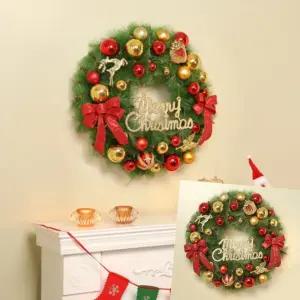 크리스마스 리스 만들기 겨울 벽걸이형 소품 장식 벽 트리 오너먼트 60CM 문 따뜻한크리스마스 북유럽