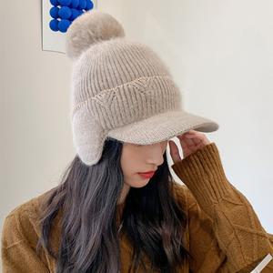 토끼방울 귀마개 니트캡 보온 알파카 겨울 여성 골프 캡모자 5 Color