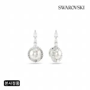 [/본사정품] Snake 크리스털 펄 로듐 드롭 귀걸이 5714668