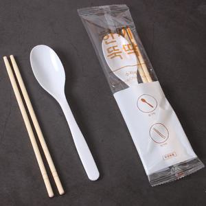 일회용 수저 세트 한끼뚝딱 OPP 170백색 숟가락+175둥근대나무 젓가락 200세트