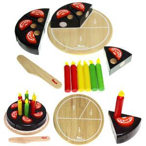 브알라 아기케익세트 원목 초코케이크 나무 블럭 생일파티 역할놀이 썰기 자르기 S033L