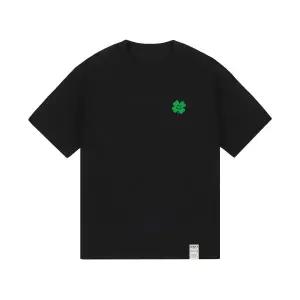 국내배송 그레이버 GRAVER 남녀공용 스몰 클로버 플라워 스마일 반팔티 블랙