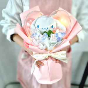 인형꽃다발 산리오 시나모롤 핑크 아크릴 하트풍선 어린이 꽃다발