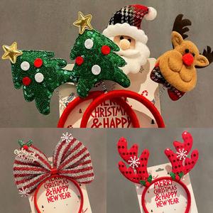 크리스마스 머리띠 세트 5종 루돌프 파티 소품 산타 트리 리본 헤어밴드