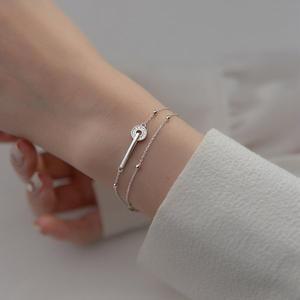 [글륵]볼체인 지르코니아 두줄팔찌