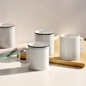 뉴욕 킹스인 일자 머그 320ml 4p세트 4color 택1   홈카페 머그컵 집들이선물