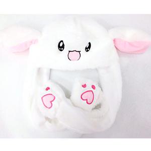 귀여운 움직이는 토끼 모자/토끼귀 모자 겨울 방한 털모자 귀다리