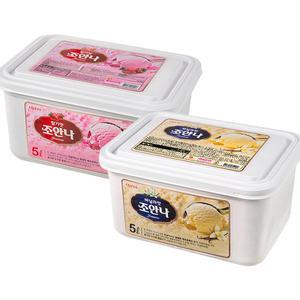 롯데 조안나 5L 2개 택1 바닐라/딸기 대용량 아이스크림