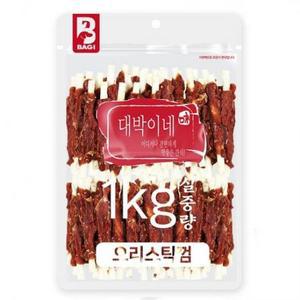 대박이네 실중량 1kg 대용량 강아지간식 애견간식, 오리스틱껌1kg, 1kg, 1개 one