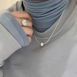 퍼얼 여성 실버 진주 패션 목걸이