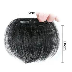 인모 남자 앞머리 부분 가발 남성 용 붙임머리 블랙 검정