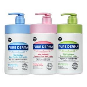 온더바디 퓨어더마 마일드 바디로션 그린허브향 1L+무향 1L_code2778