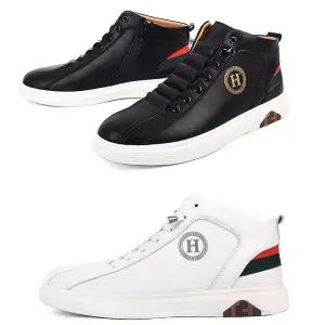 HY-8012/ 슈 레이스방식 소가죽 하이탑 남성스니커즈 캐주얼화