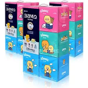 크리넥스 디럭스 미니 카카오 230매 6개입 x3개 (총18각) 각티슈 미용티슈