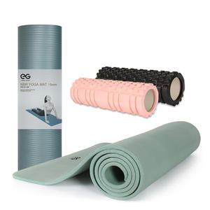 [EG] 에르고기어 NBR 요가매트 10mm (민트그레이) + EVA 폼롤러 30*10cm 세트