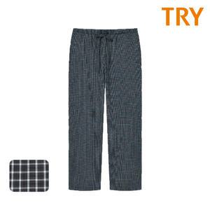 쌍방울 TRY 남성용 선염 체크 파자마 J02 바지 순면 9부 하의 TMJDJ02