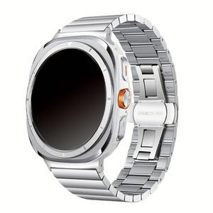 갤럭시 시계 7 울트라 47mm 용 스테인레스 스틸 스트랩 갤럭시 47mm 손목 밴드 Correa 용 간격 없음 곡선 엔드 금속 팔찌